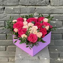 Цветочная композиция из Розы в коробке в Красноярке