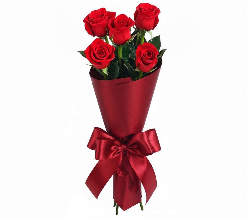 Букет 5 Красных роз Эдлесс Лав в Красноярке