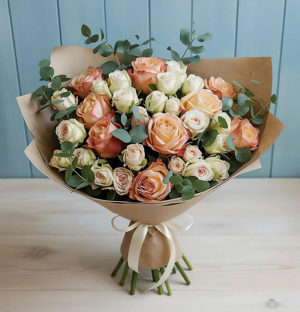 Букет цветов из: Альстромерии и Розы в Красноярке