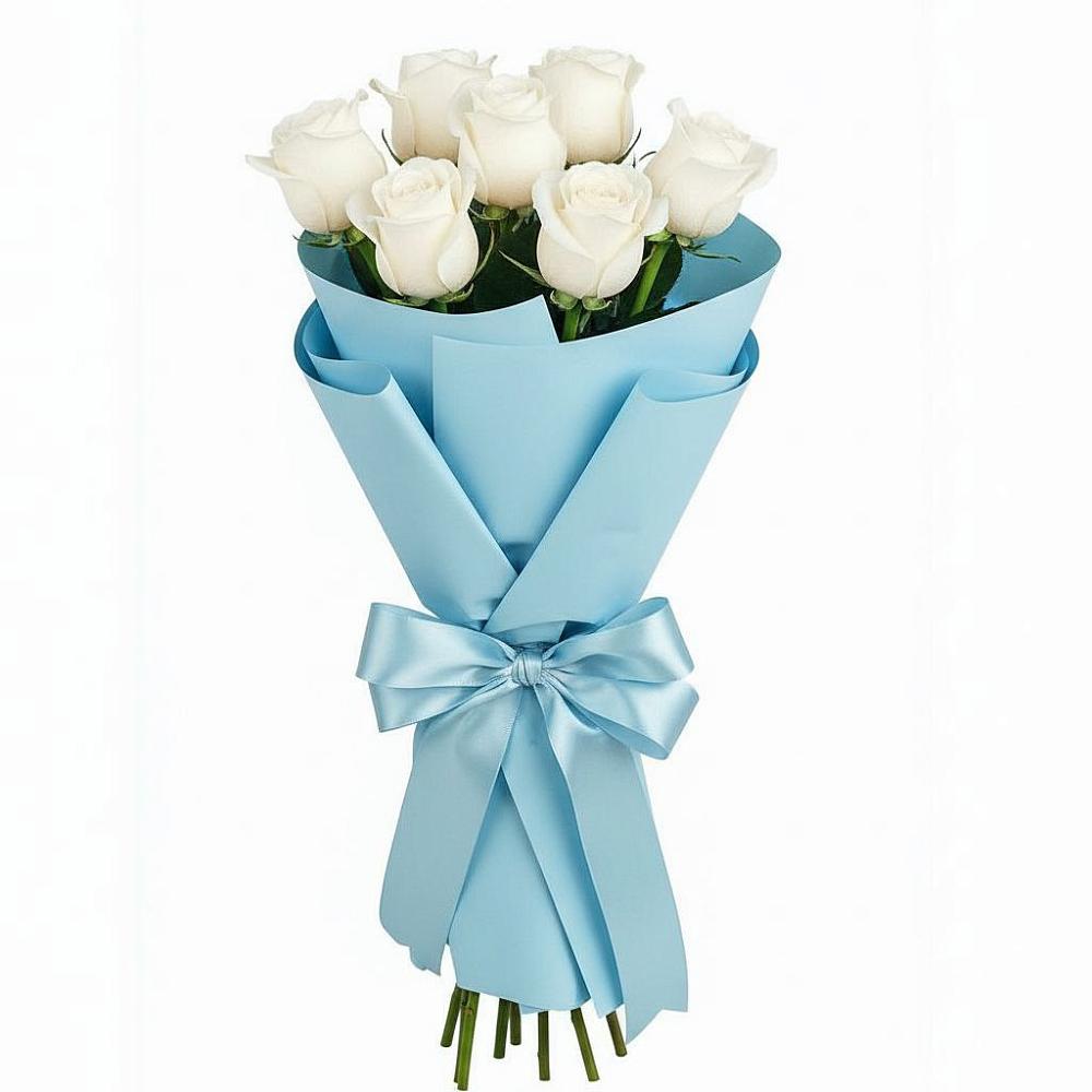 Букет 7 белых роз Проуд в Красноярке