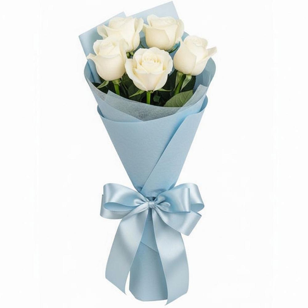 Букет 5 Белых роз Проуд в Красноярке