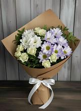 Букет цветов из:  Хризантемы и Розы #REPLACE_PRED# Красноярке