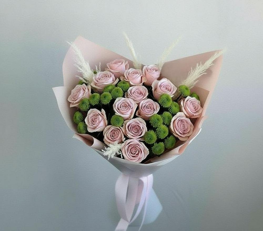 Букет цветов из: Розы и Хризантемы в Красноярке